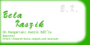 bela kaszik business card